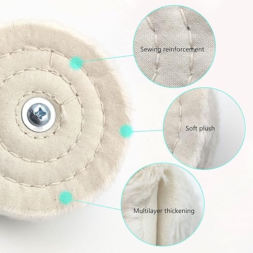 6 pcs Buffing Wheel for Drill,Buffing Pad Polishing Wheel Kits,Wheel Shaped Polishing Tool for Metal Aluminum,Stainless Steel,Chrome,Jewelry,Wood,Plastic,Ceramic,Glass,etc