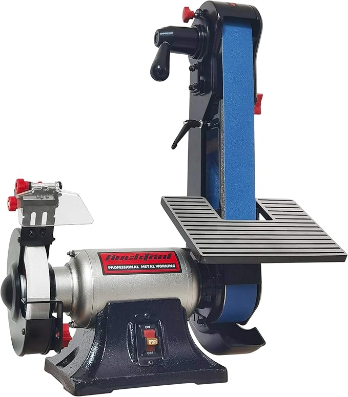 Bucktool Combo 2" x 42" Belt Sander 6" Bench Grinder, Knife Sharpener with Large Work Table BG2600 Upgraded Model